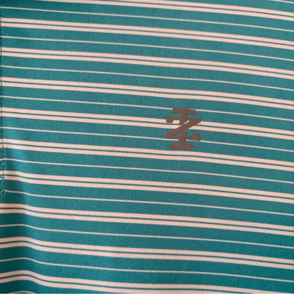 IZOD GOLF With STRETCH Size Large BLUE WHITE STRIPE SS - Picture 5 of 16